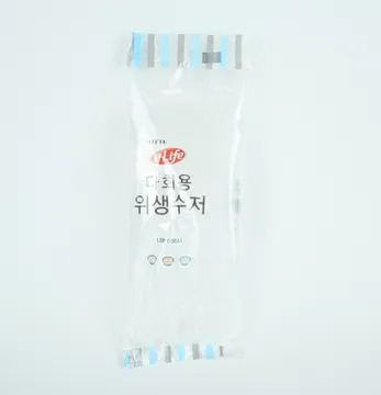 롯데 다회용 위생수저 10매입 플라스틱 일회용 숟가락