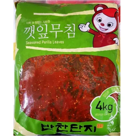 반찬단지 깻잎 양념무침 4kgX4 업소용 깻잎절임 밑반찬 장아찌