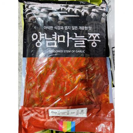 양념마늘쫑무침(착한식품 4kg) X5 업소용 마늘쫑무침 절임
