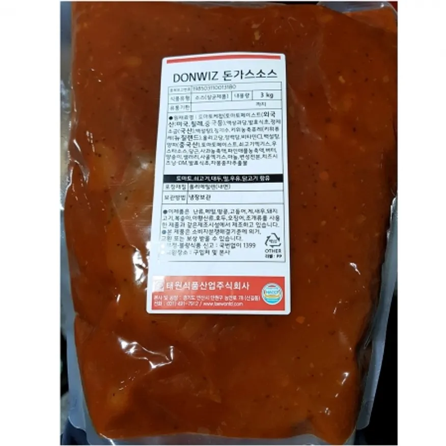 태원 donwiz 돈까스소스 3kg 업소용 소스 양념 파우치 이미지