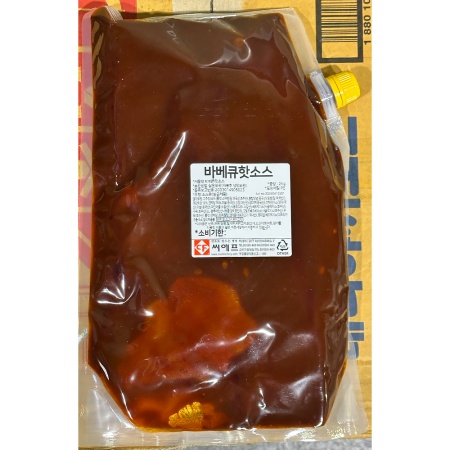 바비큐 핫소스(씨에프 냉장 2kg) 업소용 바베큐 소스 매운 양념