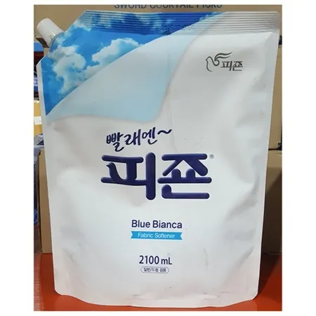 섬유 유연제(피죤 블루비앙카 2L)X8 일반 드럼 겸용 세탁 첨가제