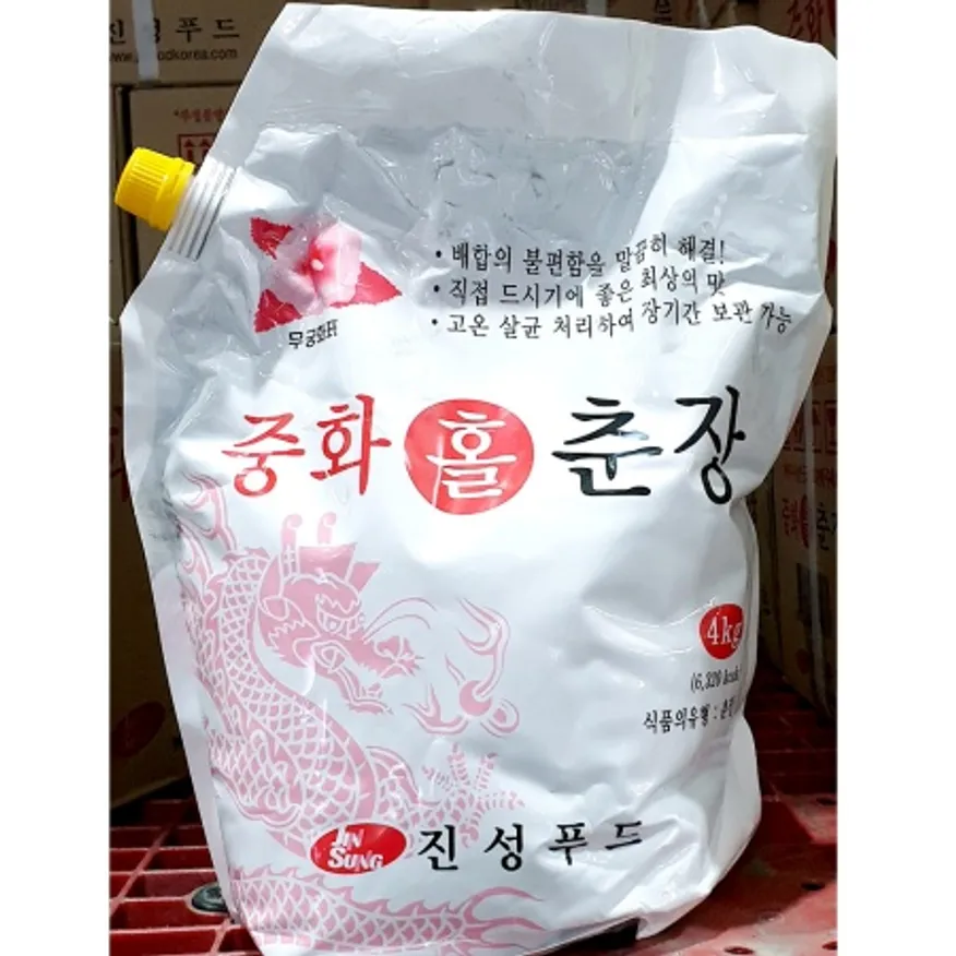 홀춘장(중화 진성 4kg) 업소용 중식 양파 춘장 파우치 이미지
