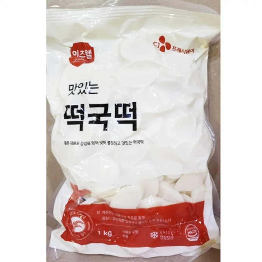 쌀떡국떡(이츠웰 하얀햇살 1kg) 씨제이 떡국용 떡 이미지