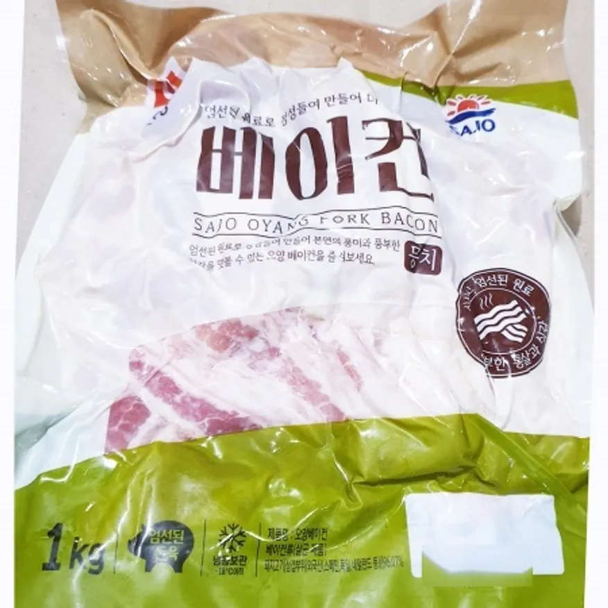 사조오양 베이컨(1kg) 업소용 통살 뭉치 파지베이컨 이미지