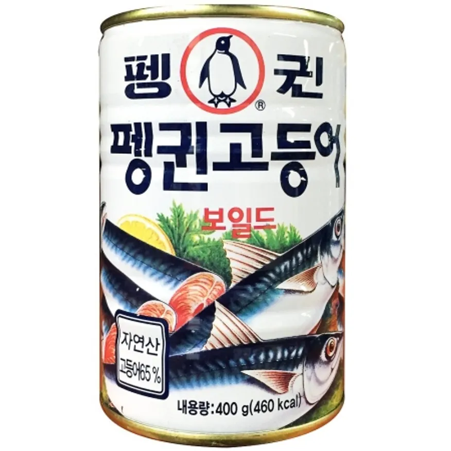 펭귄 보일드 고등어캔 400g X24 업소용 고등어통조림 이미지