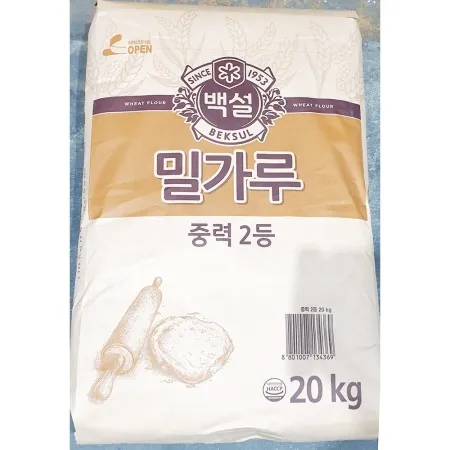 밀가루(백설 중력 2등 20kg) 씨제이 제일제당밀가루 중력분