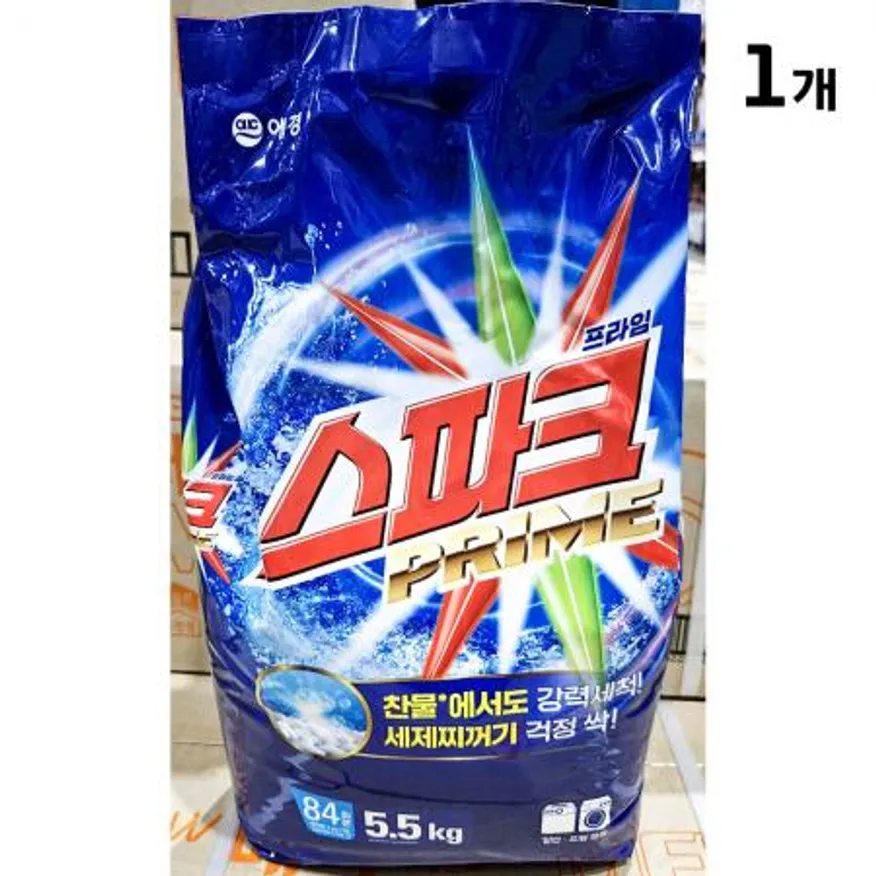 스파크 리필용 세탁세제 5.5kg 찬물 전용 강력세척 가루 분말 세제 이미지