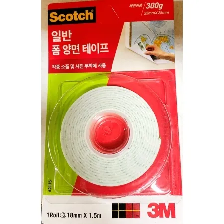 폼 양면 테이프(3M 18mmx1.5m 300g)X24개 쓰리엠 접착 테잎 이미지