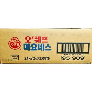 일회용마요네즈(오쉐프 12g x200 2.4kg) 업소용 배달 미니 마요네즈