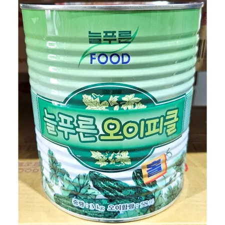 늘푸른푸드 피클(홀 3kg) 업소용 오이피클 통조림 캔