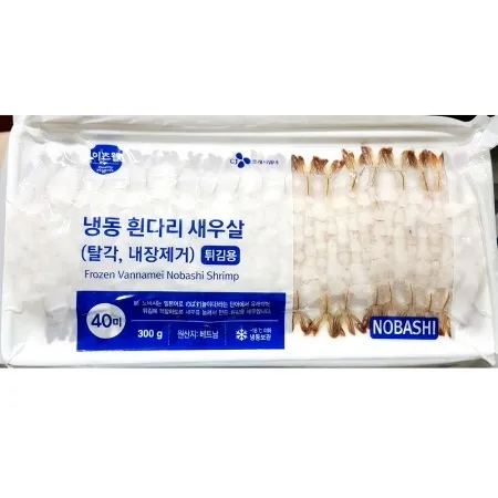 튀김용새우(이츠웰 노바시 40미 300g) 업소용 탈각 냉동 흰다리 새우