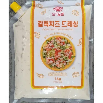 갈릭치즈드레싱C(오뚜기 냉장 1kg) X6 업소용 갈릭 소스 스파우트팩