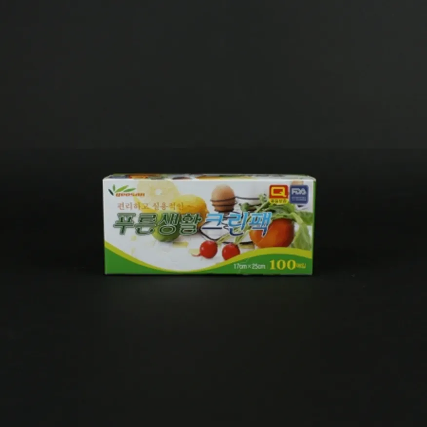 푸른생활 위생팩 17X25cm 100매 업소용 일회용 위생 비닐백 봉지 이미지