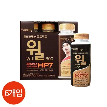 HY 헬리코박터 프로젝트 윌 300ml x6개 업소용