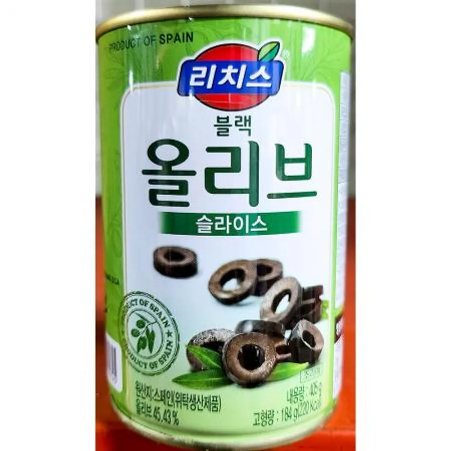 올리브 리치스 블랙 슬라이스 올리브통조림 400g X 24 이미지