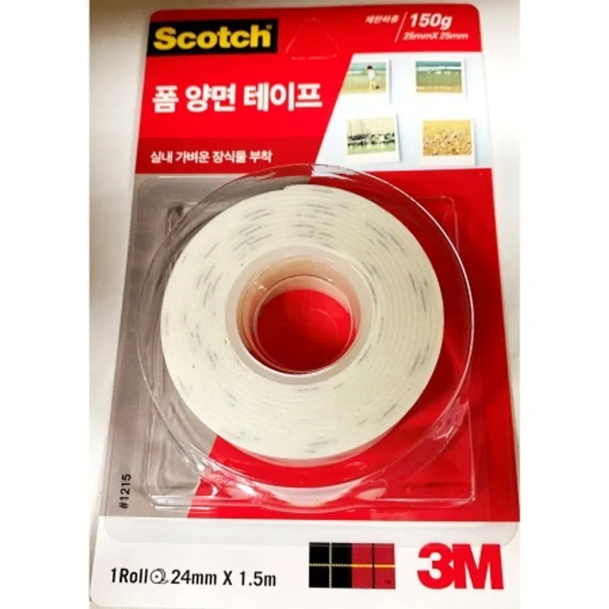 폼 양면 테이프(3M 24mmx1.5m 150g)X24개 쓰리엠 접착 테잎 이미지