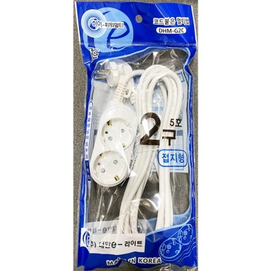 멀티탭 2구(대한 5호 4.5m)X30개 접지형 전선 코드 콘센트 10A 이미지