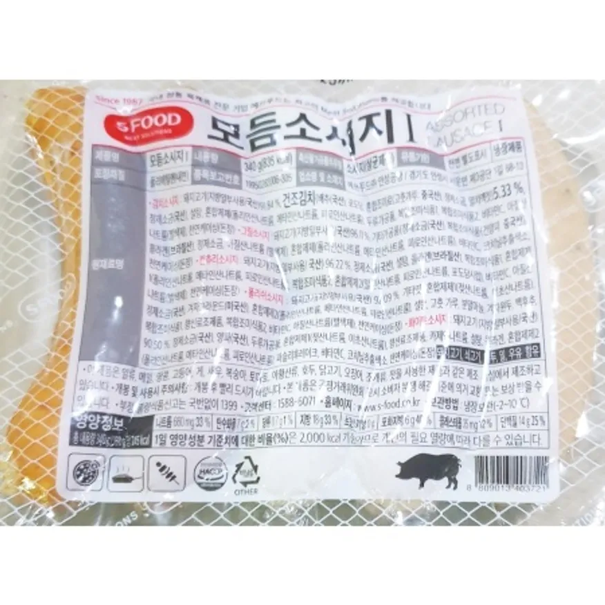 소시지(모듬 에쓰푸드 340g) 모둠소세지 쏘야 안주 이미지