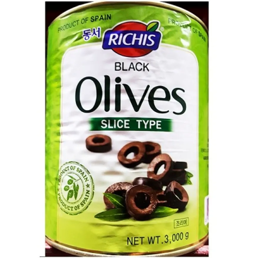 블랙올리브(슬 리치스 3kg) 슬라이스 올리브통조림 이미지