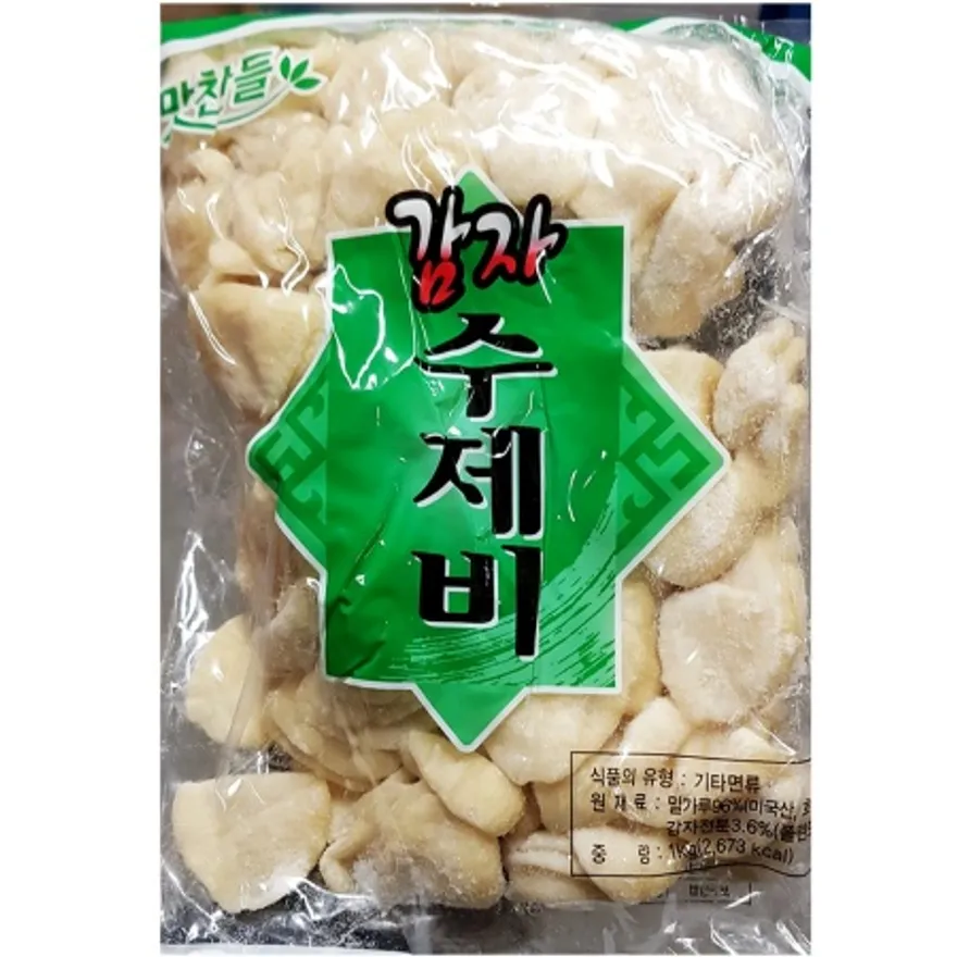 백미 감자수제비 1kg 업소용 냉동 수제비 이미지