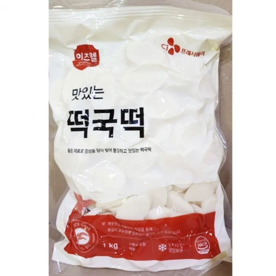 쌀떡국떡(이츠웰 하얀햇살 1kg) 씨제이 떡국용 떡 이미지