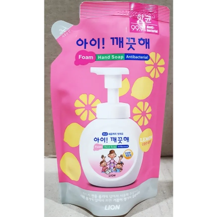 손세정제(아이깨끗해 레몬향 200ml 리필용) X2 핸드워시 리필 핸드솝 폼 파우치 이미지