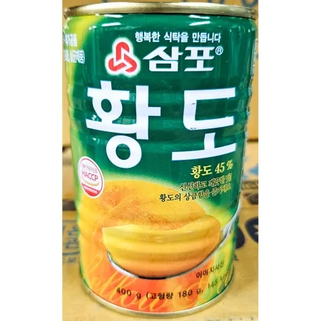 황도캔(삼포 상도 400g) 업소용 황도 복숭아 통조림 슬라이스
