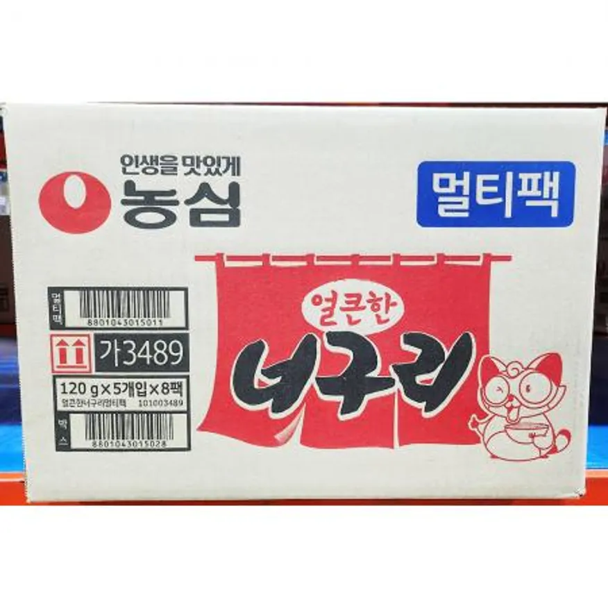 너구리 농심 멀티팩 얼큰한맛 라면 120g X 40개 이미지