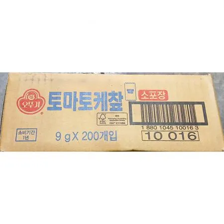 일회용케찹(오뚜기 9g x200개입 1.8kg) 업소용 배달용 미니 케찹