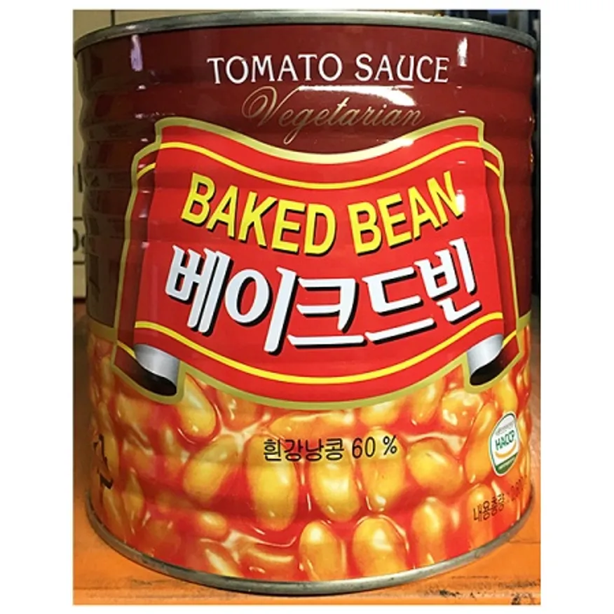 베이키드빈(삼아 2.6kg) 업소용 부대찌게콩 흰강낭콩 통조림 이미지