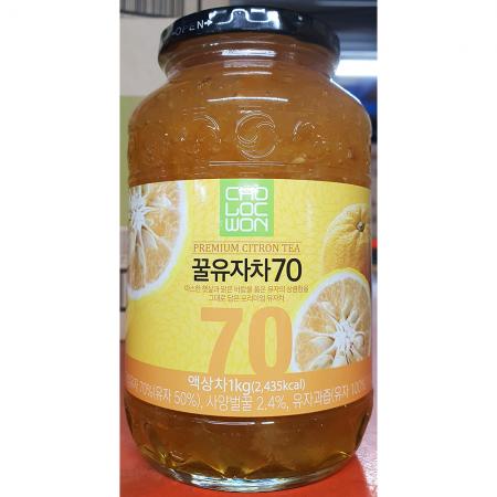 꿀유자차70(초록원 병 1kg) X12 업소용 액상 유자차