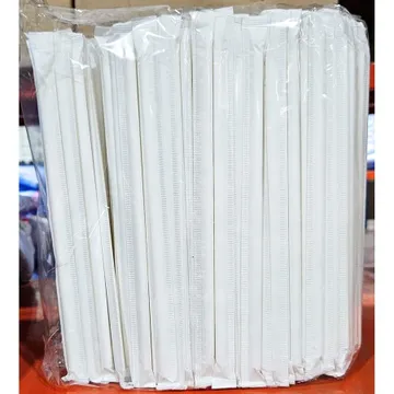 종이빨대(백색 7x210mm 250입) 업소용 스트로우 빨대