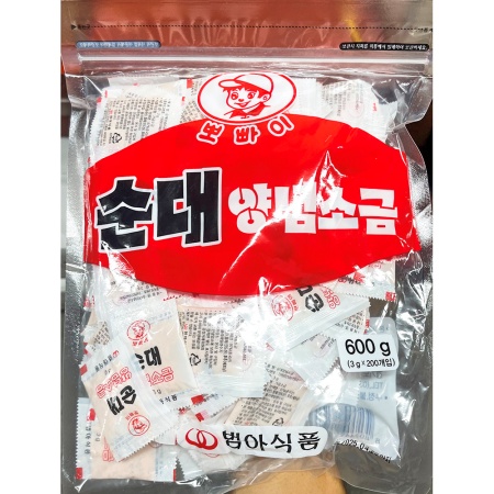 범아 순대소금 3g x200입 600g 순대용 양념소금 배달용