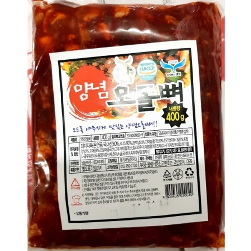 양념오돌뼈(400g) 업소용 냉동 오돌뼈 간편식 술안주 파우치 이미지