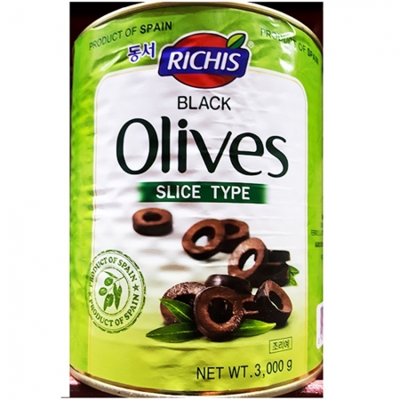 블랙올리브(슬 리치스 3kg) 슬라이스 올리브통조림