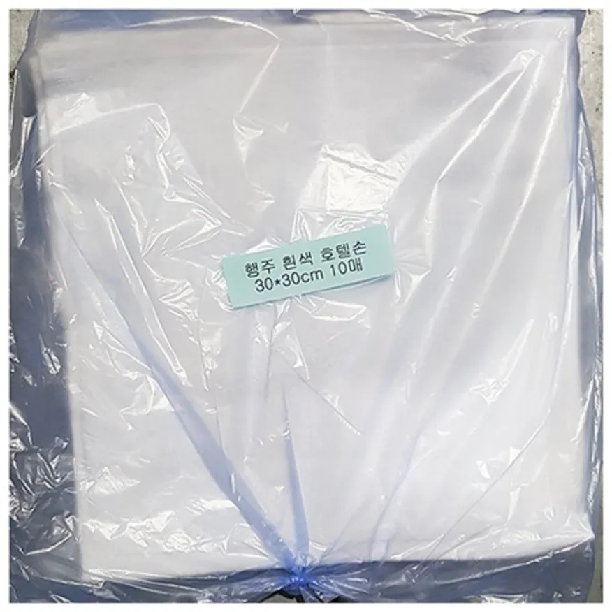 행주( 호텔손 10입) 업소용 빨아쓰는 면행주 흰색 이미지