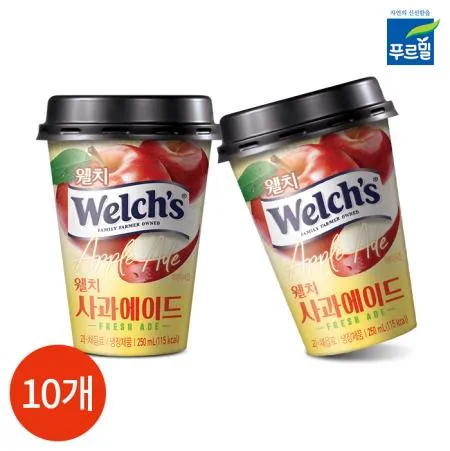 푸르밀 웰치스 사과 에이드 250ml X10개