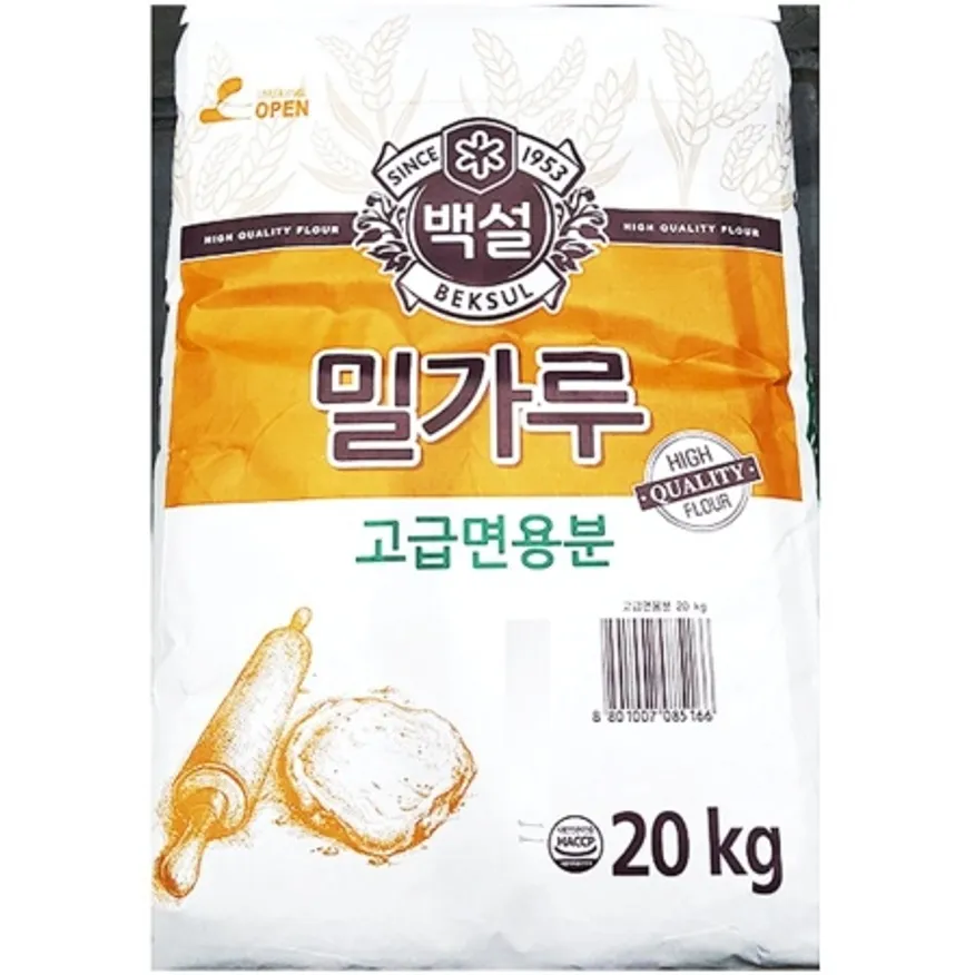 고급면용 밀가루(백설 20kg) 수타면 짜장면 국수용 업소용 포대 이미지