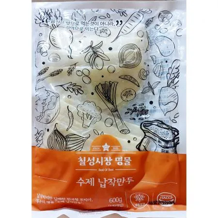 수제 납작만두(칠성시장명물 소울마켓 냉동 600g) X5 업소용 만두