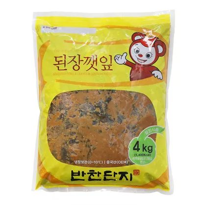 된장 깻잎 4kg 업소용 깻잎 장아찌 절임 반찬