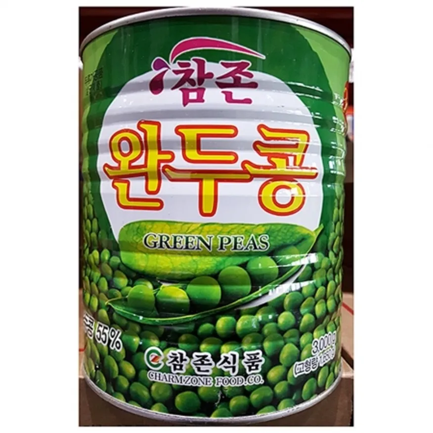 완두콩캔(참존 3kg) 업소용 그린빈스 완두콩통조림 이미지