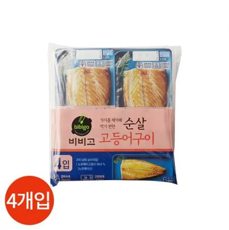 CJ 비비고 순살 고등어 구이 60g x 4개 업소용