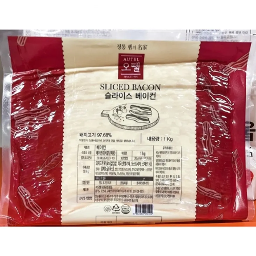 오뗄 베이컨 3mm 1kg 냉동 슬라이스 삼겹살 이미지