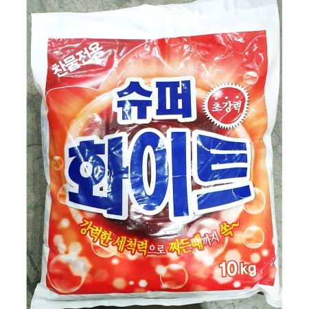 세탁세제(슈퍼화이트 분말 웅진 1kg 10봉) 찬물용 강력세척 가루비누