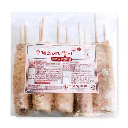 수제 소세지말이 핫바 1.35kg(135gX10개) 업소용 냉동 어묵바