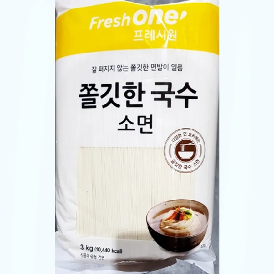 쫄깃한 소면(FO용 3kg)X4 업소용 잔치국수 면 이미지
