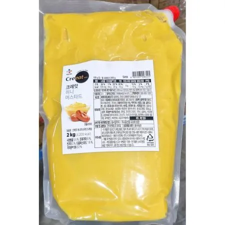 허니머스타드소스(크레잇 2kg) 업소용 머스타드 소스 스파우트팩