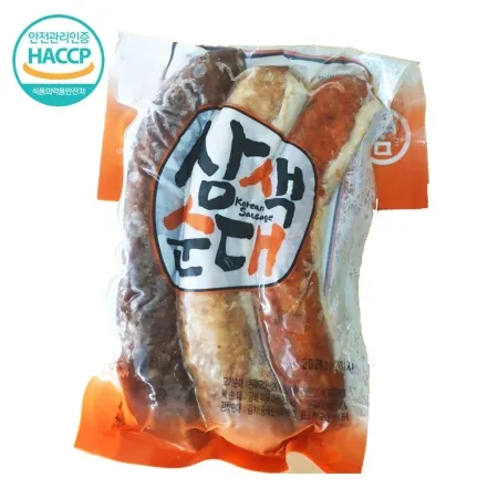 전통 토종 모듬순대 3색 400g 고기 김치 백순대