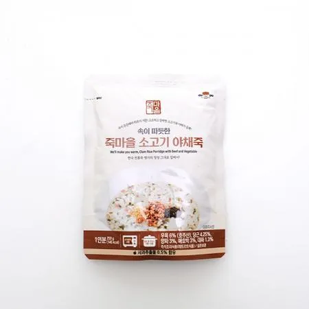 소고기 야채죽 250g 즉석 간편조리 식품 파우치